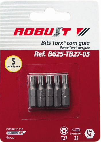 Bits Torx GTX Com Guia Robust B625-TB